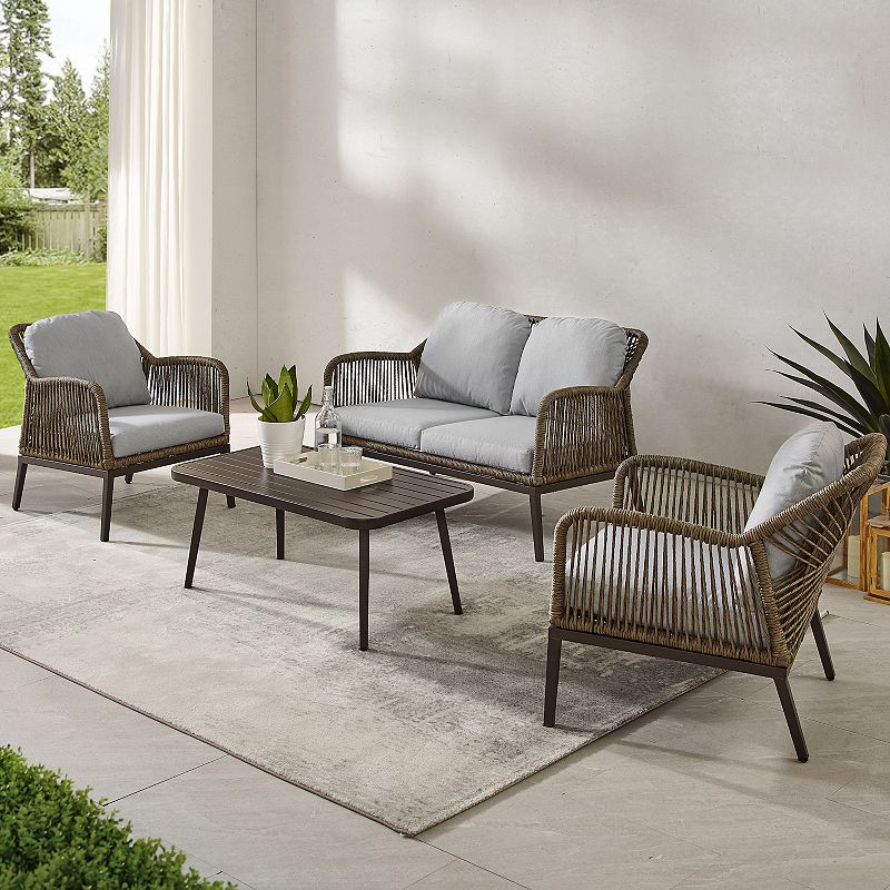 Crosley Haven Patio Wicker Conversation 4-piece Set