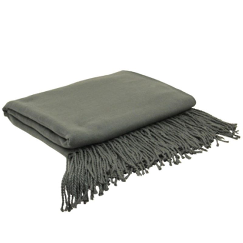 100% Acrylic Decorative Throw Blanket with Fringe 50x65