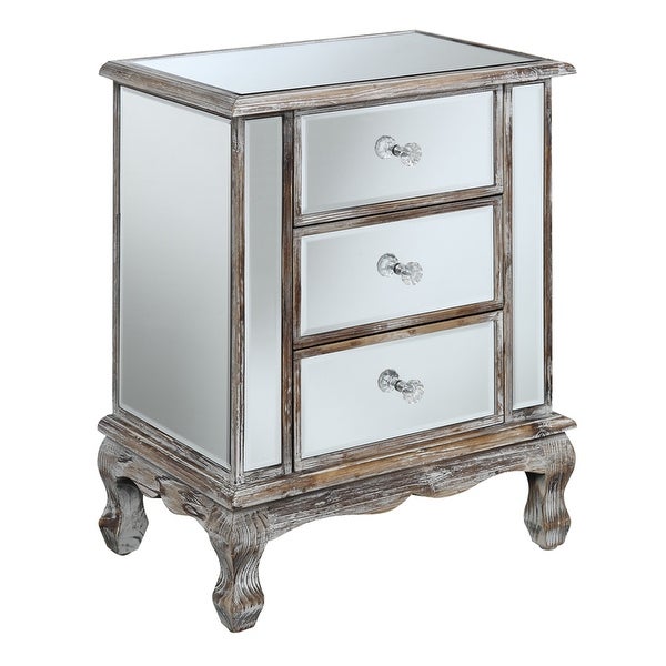 Silver Orchid Talmadge 3-Drawer Mirrored End Table