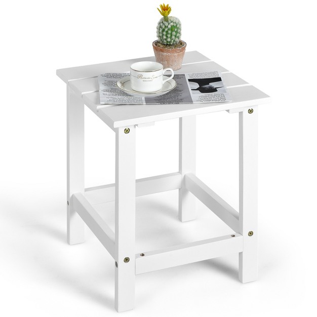 Outdoor Square Side End Table Wooden Coffee Table Suitable For Garden Patio Balcony White gray black