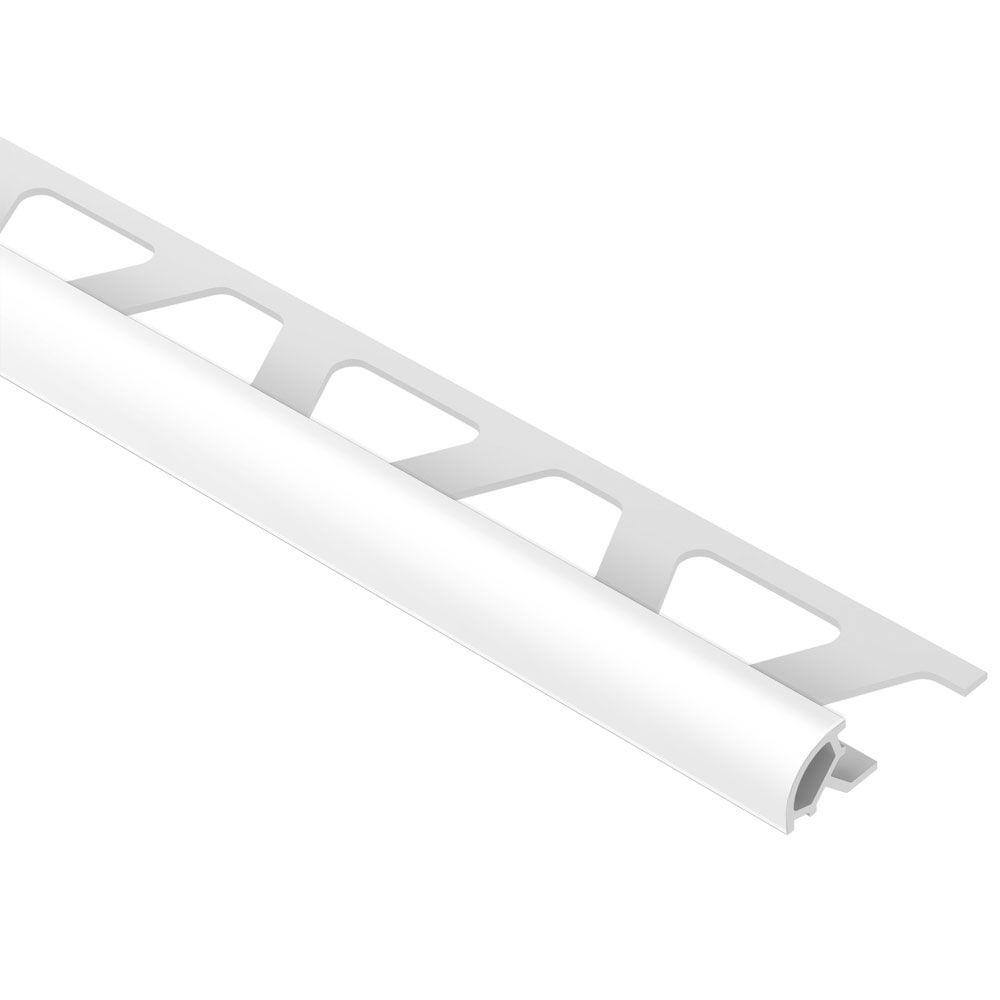 Schluter Systems Rondec Bright White 14 in. x 8 ft. 2-12 in. PVC Bullnose Tile Edging Trim PRO60BW