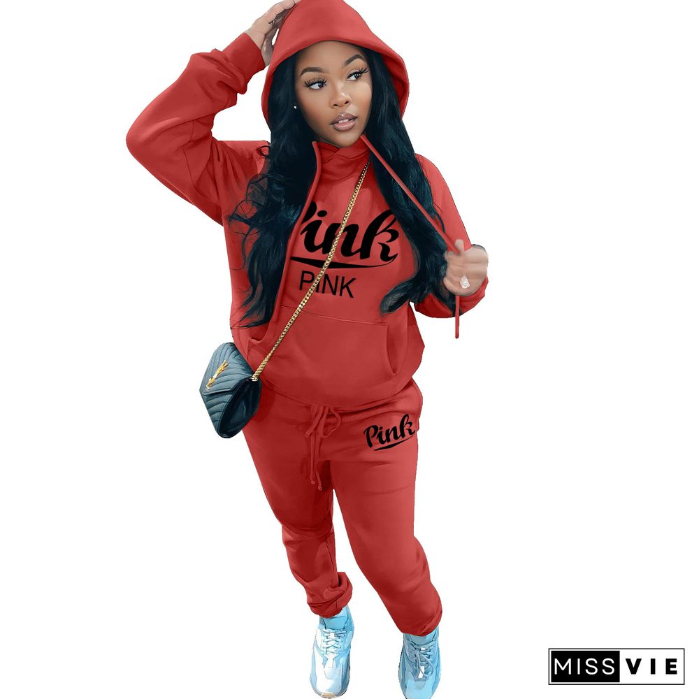 Thick Fleece Hoodies Sweatshirt and Pants Suits