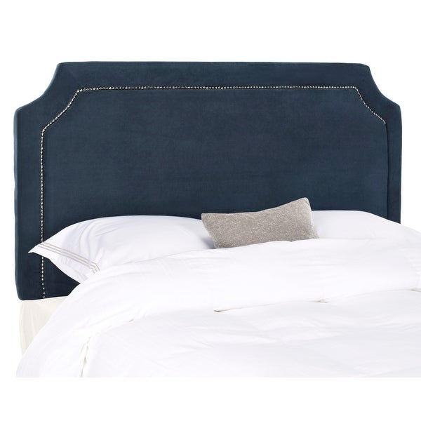 SAFAVIEH Shayne Navy Suede Upholstered Headboard - Silver Nailhead - - 7348243