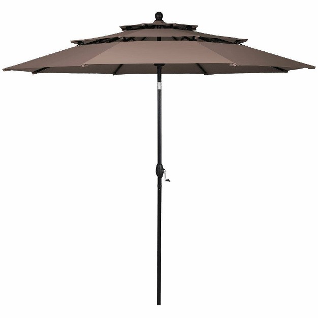 10 x27 X 10 x27 Double Vented 3 tier Patio Market Table Umbrella Wellfor