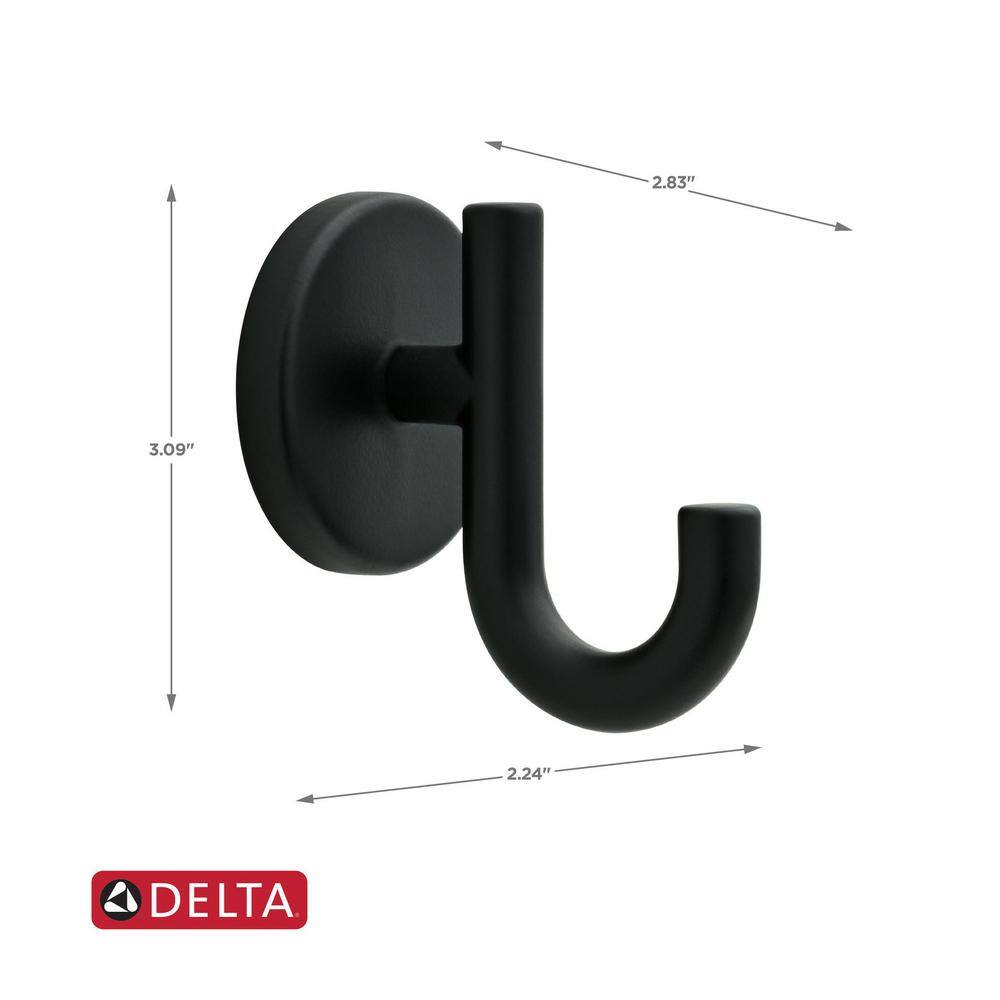 Delta Lyndall Single Towel Hook in Matte Black LDL35-MB