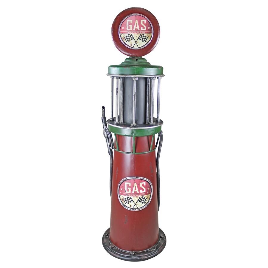 Design Toscano Service Station Visible Gas Pump Metal Sculpture