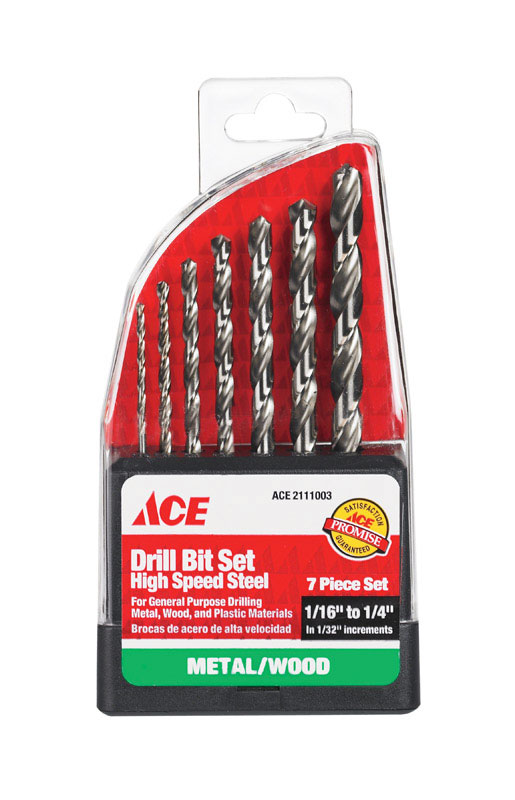 Ace High Speed Steel Drill Bit Set 7 pc