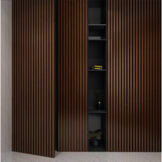 Ejoy 106 in. x 6 in x 0.5 in. Solid Wood Wall 7 Grid Cladding Siding Board in Driftwood Color (Set of 4-Piece) CladdingPanel_WC7G_013