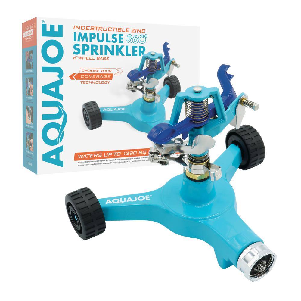 AQUA JOE 6 in. 360 Indestructible Zinc Impulse Sprinkler AJ-IS6WB