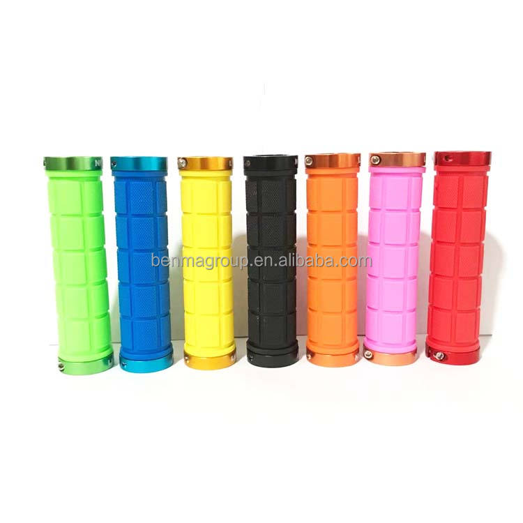 Colorful MTB bicycle cycle rubber hand grip lock on bike grips