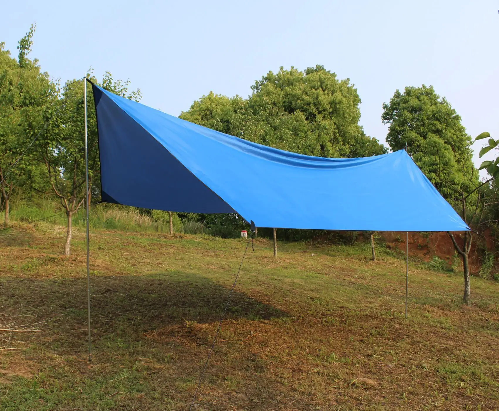 Rain Fly Camping Tarp / Hammock Fly Include 6 Ropes and 4 Stakes Lightweight Waterproof Tent Tarp