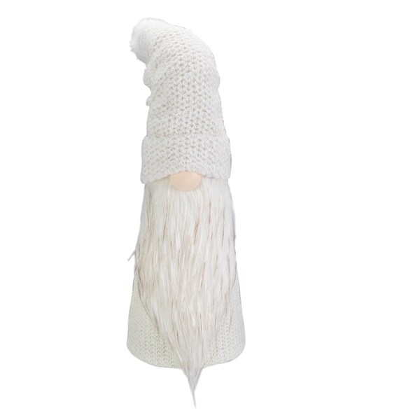 20 LED Lighted White Knit Gnome Christmas Figure