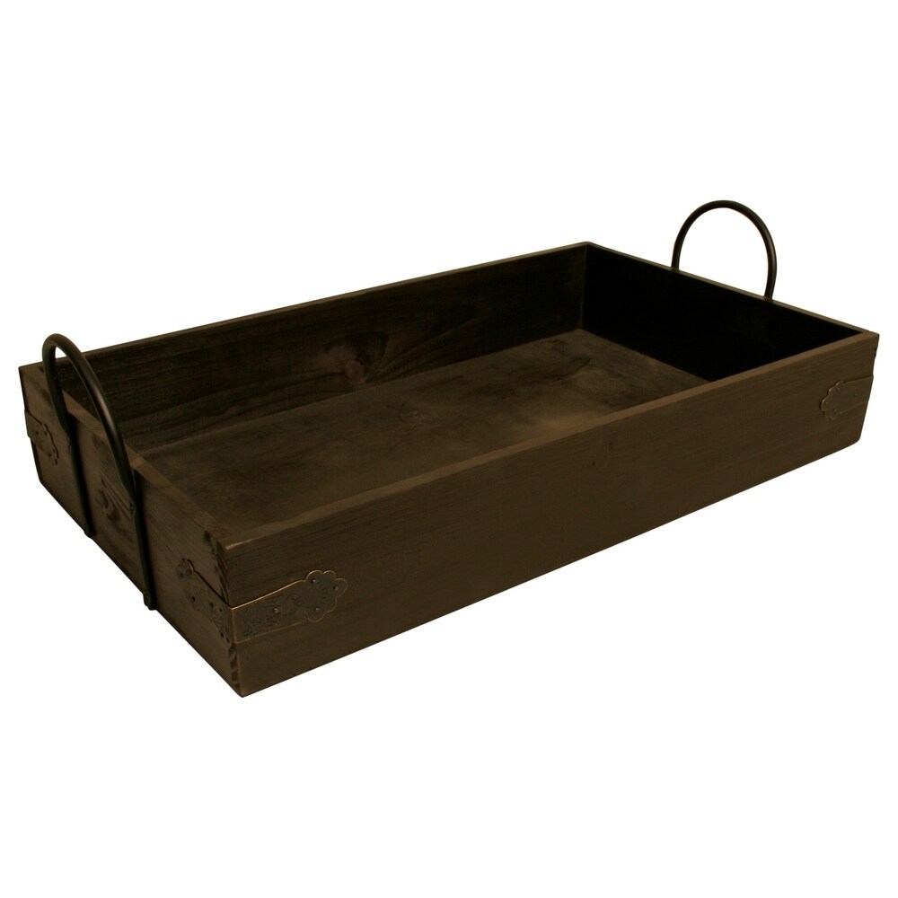 Wald Imports Brown Wood Decorative Tray