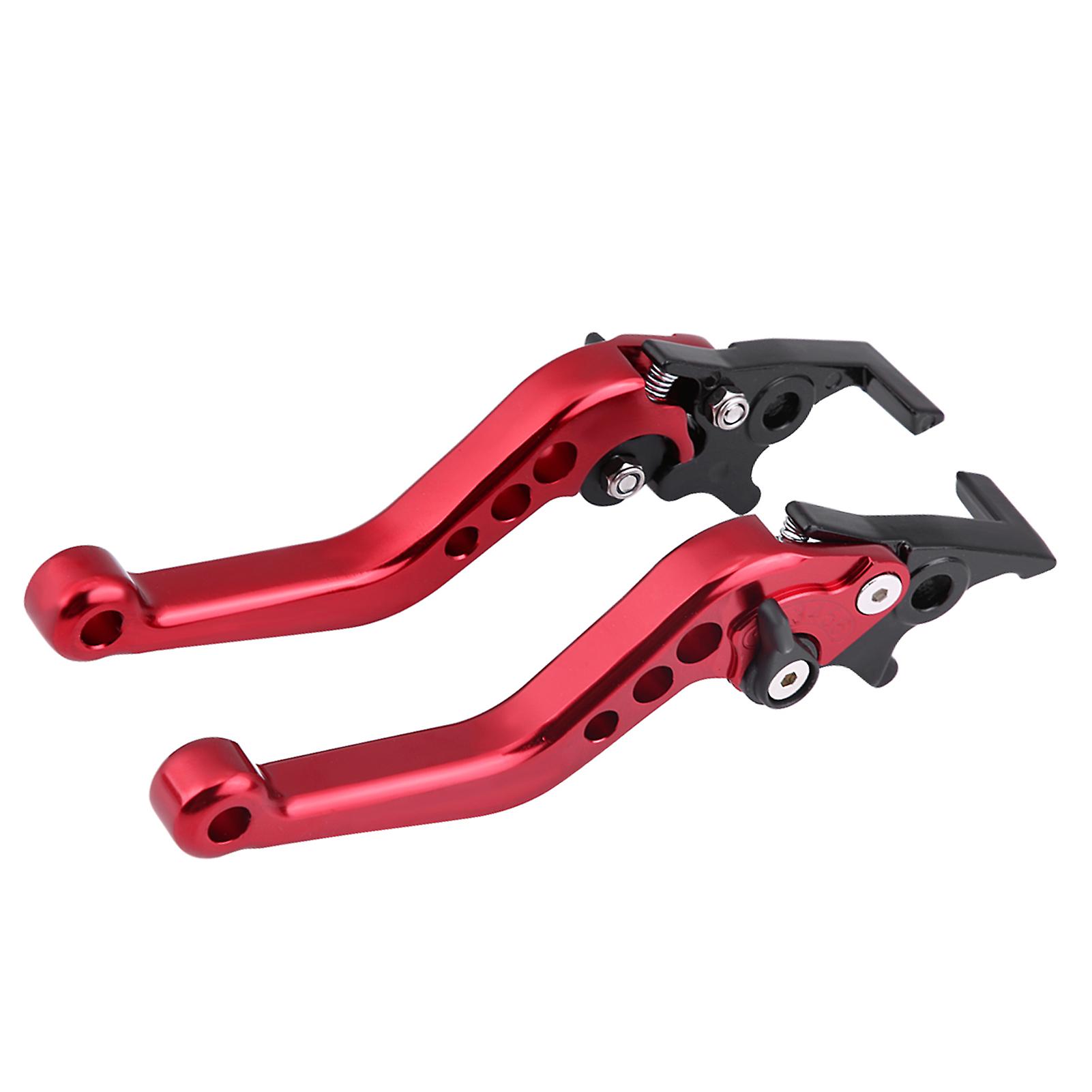 1 Pair Cnc Aluminum Motorcycle Scooter Modification Double Disc Brake Lever Universal Red