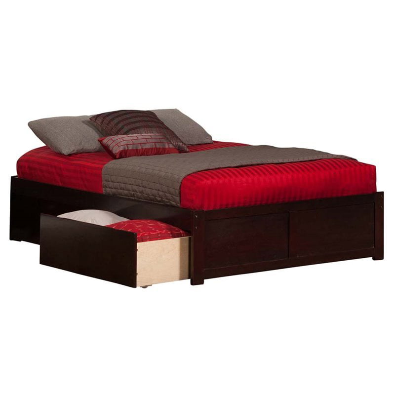 Leo & Lacey Urban Contemporary/Modern Hardwood Storage Platform Bed, Full, Espresso