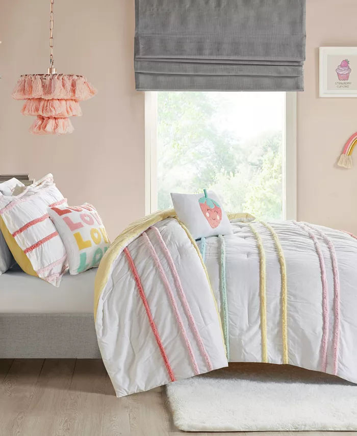 Urban Habitat Haisley Chenille Trim 4-Pc. Duvet Cover Set， Twin