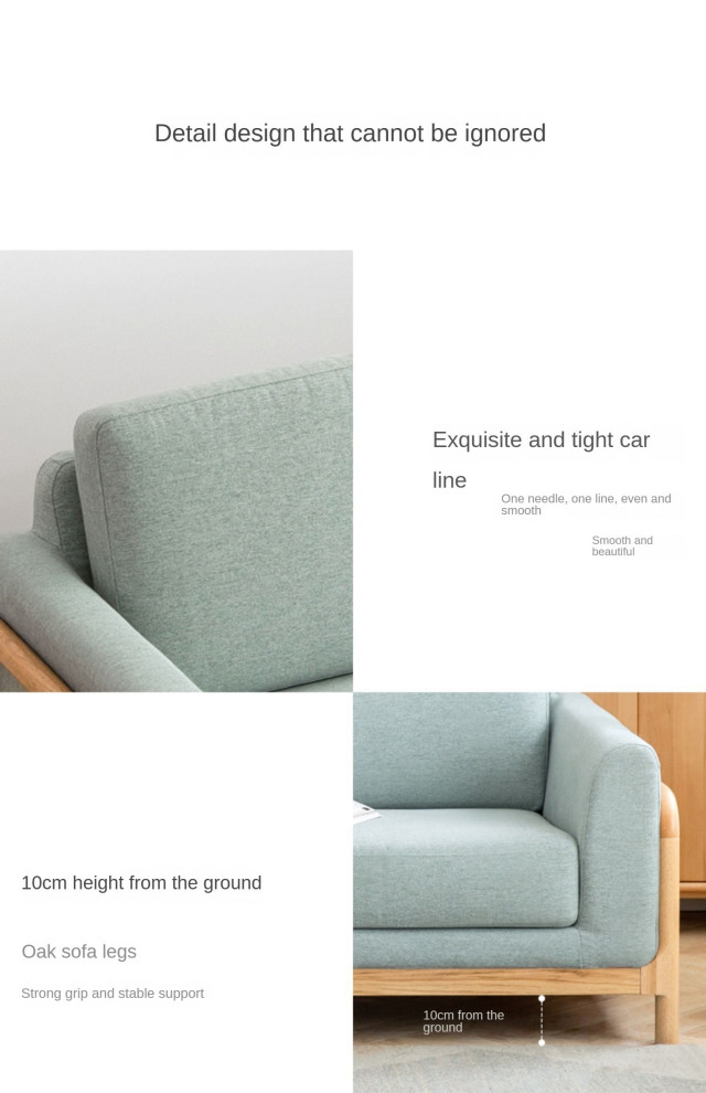 Oak Solid Wood Fabric Sofa Modern   Midcentury   Sofas   by GVAwood  Houzz