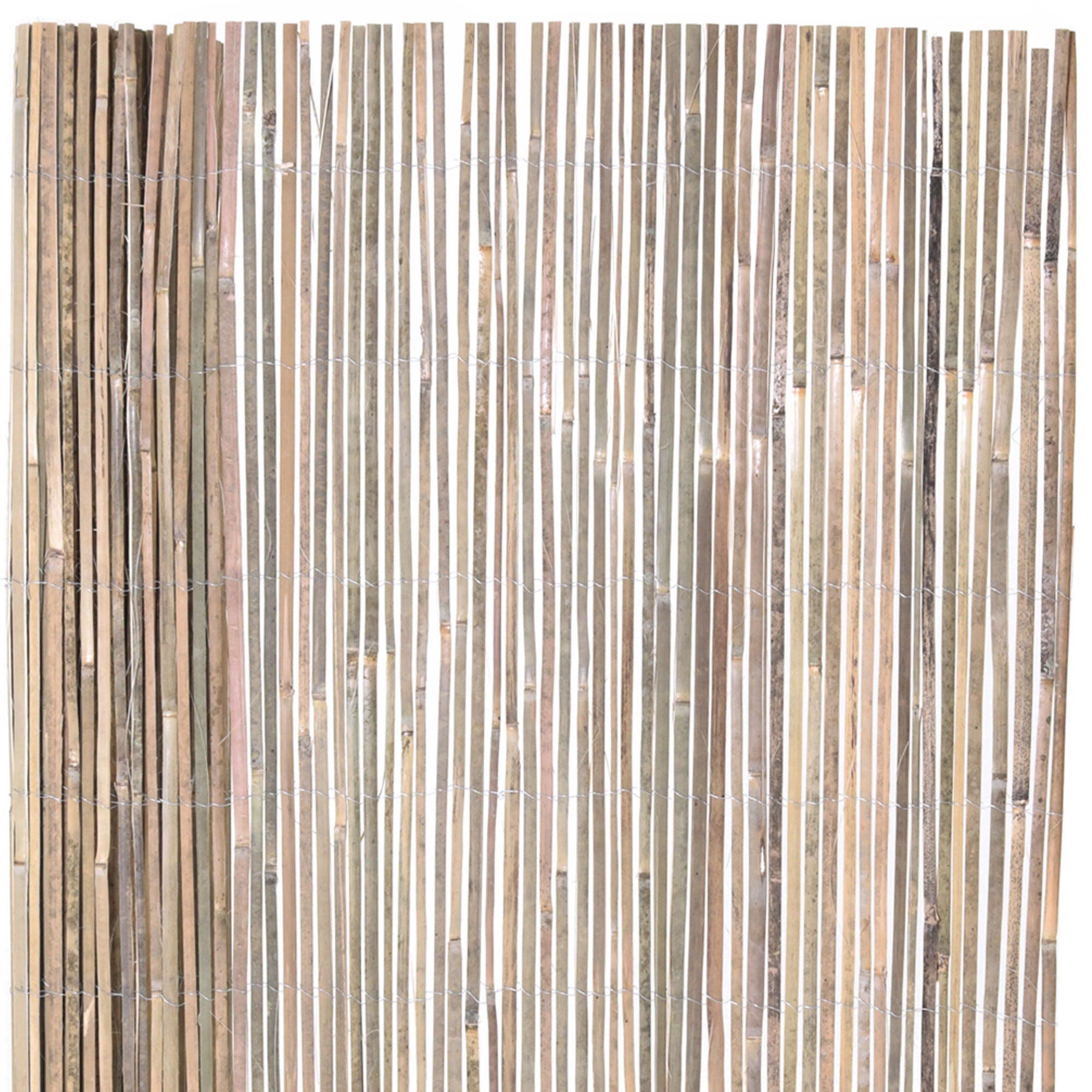 Backyard X-Scapes Natural Raw Split Bamboo Slat Fence 6 ft H x 6 ft L