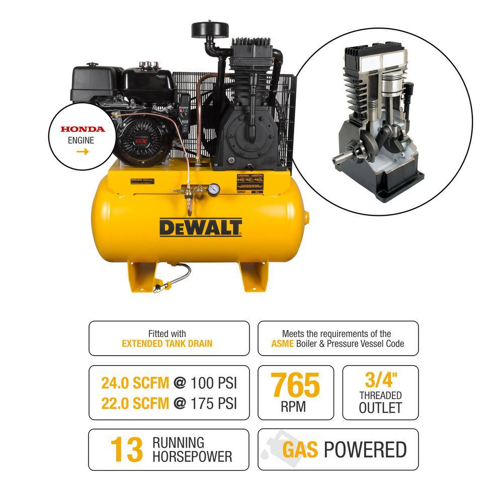 DW 30 Gal. 2-Stage Portable Gas-Powered Truck Mount Air Compressor DXCMH1393075