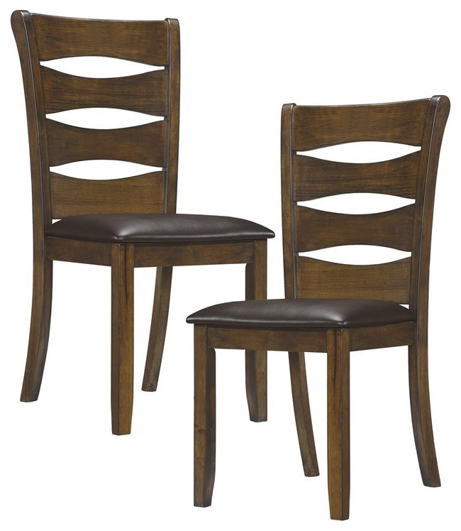 Lexicon Darla 19.5 quotTransitional Wood Dining Room Side Chair in Brown (Set of 2)   Transitional   Dining Chairs   by Homesquare  Houzz