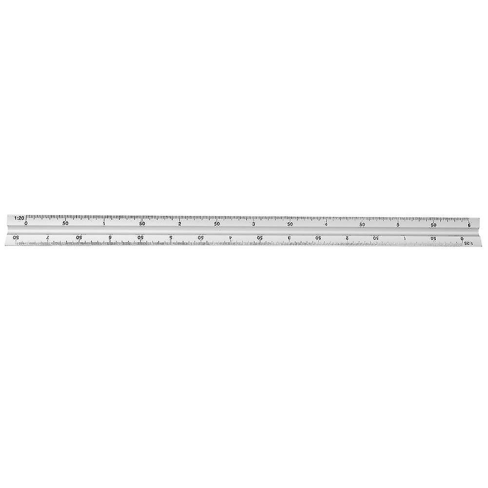 30cm Triangular Scale Ruler Aluminum Alloy Multifunctional Engineering Measuring Ruler