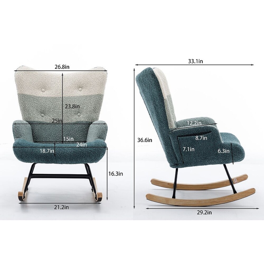 Accent Rocking Chair  Upholstered Nursery Glider Rocker