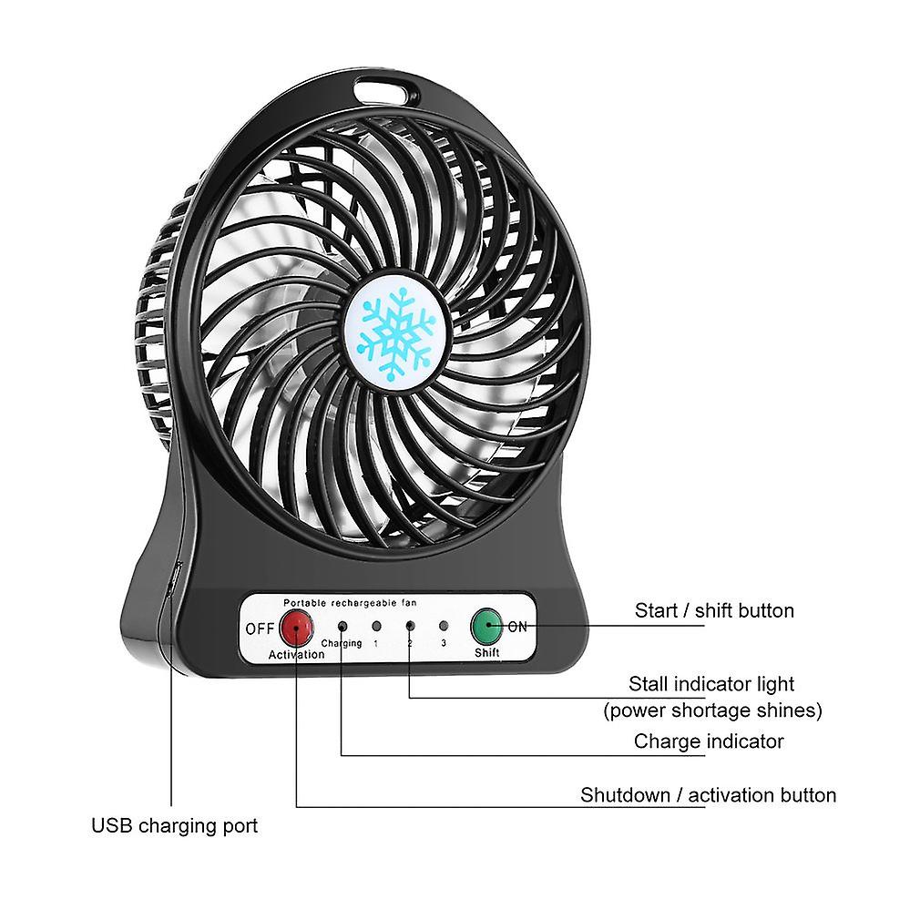 Mini Fan Desktop Usb Rechargeable Summer Outdoor Handheld Fans With Led Light