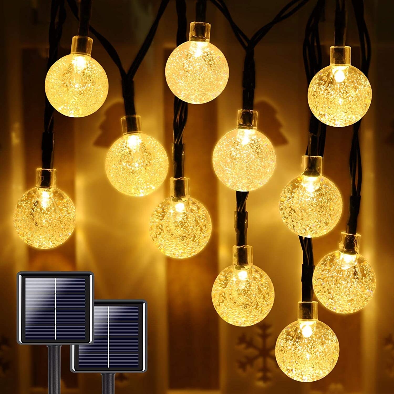 46FT Crystal Globe Solar String Lights， (Warm White) - Yellow Shopping - The Best Deals on String Lights | 39295045