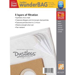 Dustless Technologies Wunderbag Micro Pre-Filter (2-Pack) for Dustless Wet+Dry Standard and HEPA Vacuum 13141