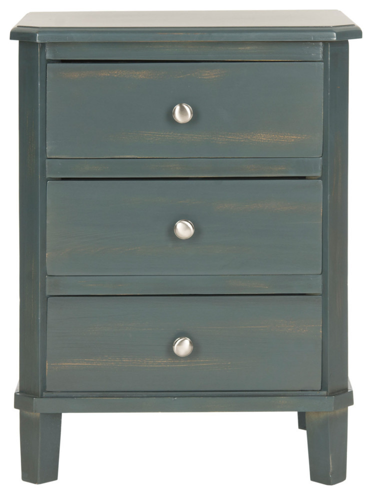 Kaegan End Table With Storage Drawers Dark Teal   Farmhouse   Side Tables And End Tables   by AED Luxury Home Decor  Houzz