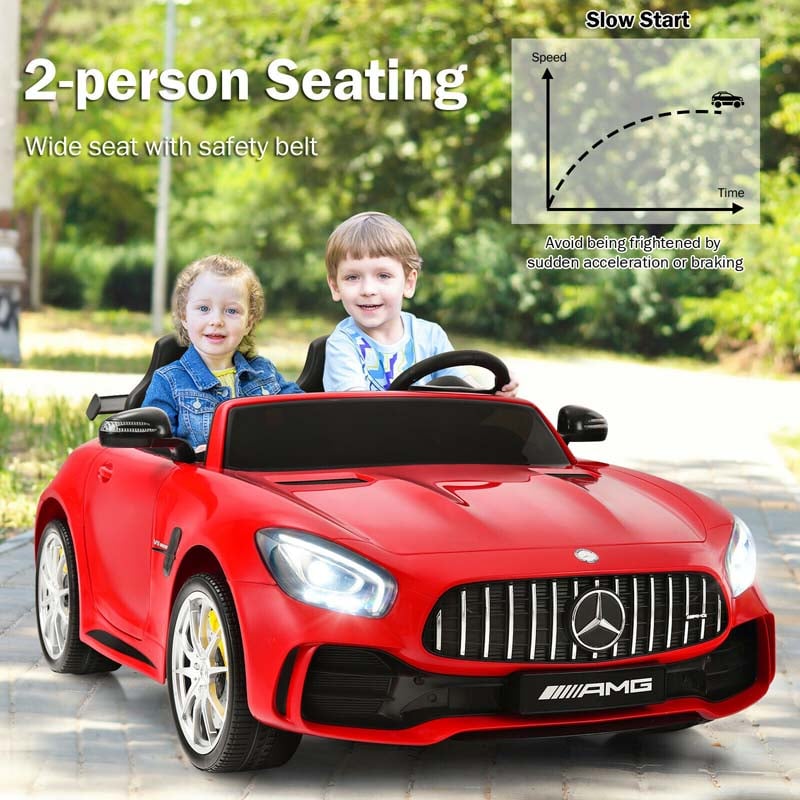 Licensed Mercedes Benz AMG GTR 2-Seater Ride-on Car 12V Battery Powered Vehicle Kids Riding Toy Car with Remote