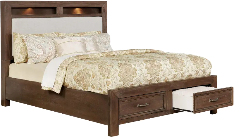 Moonlight Ridge Dark Oak Queen Storage Bed