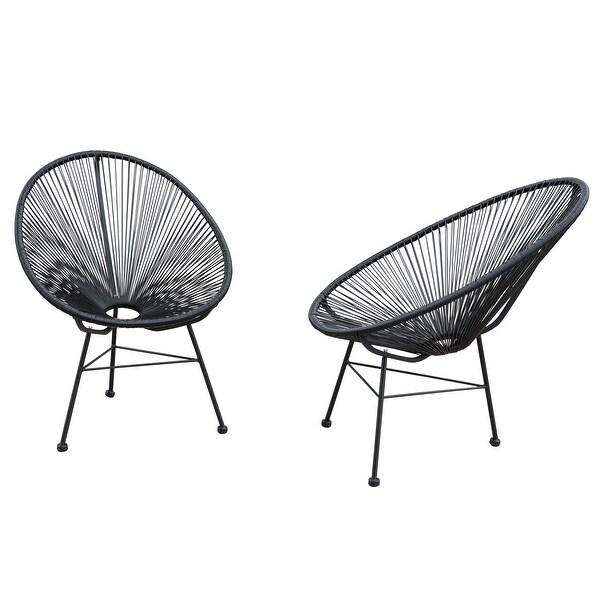 Corvus Sarcelles Acapulco Modern Wicker Bistro Chairs(Set of 2)