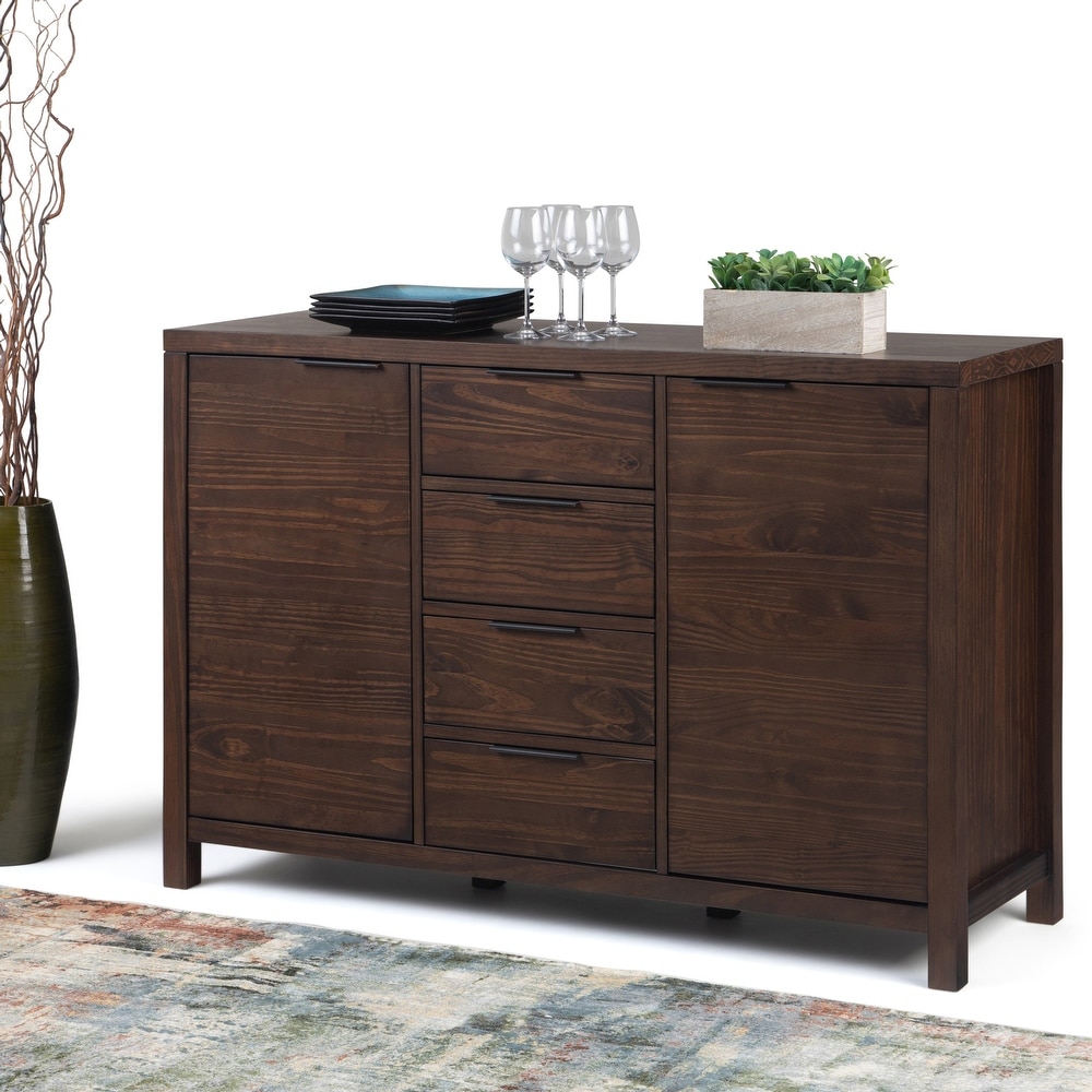 WYNDENHALL Fabian SOLID WOOD 54 inch Wide Contemporary Sideboard Buffet