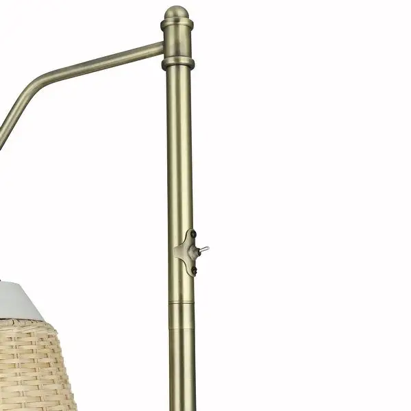 Ariana River of Goods Brass Metal and Rattan 66-Inch Floor Lamp - 16