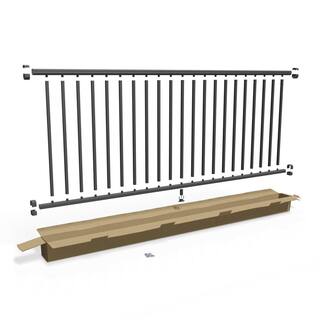 ULTRA MAX Adams 36 in. x 96 in. Textured Black Aluminum Railing Kit 497582