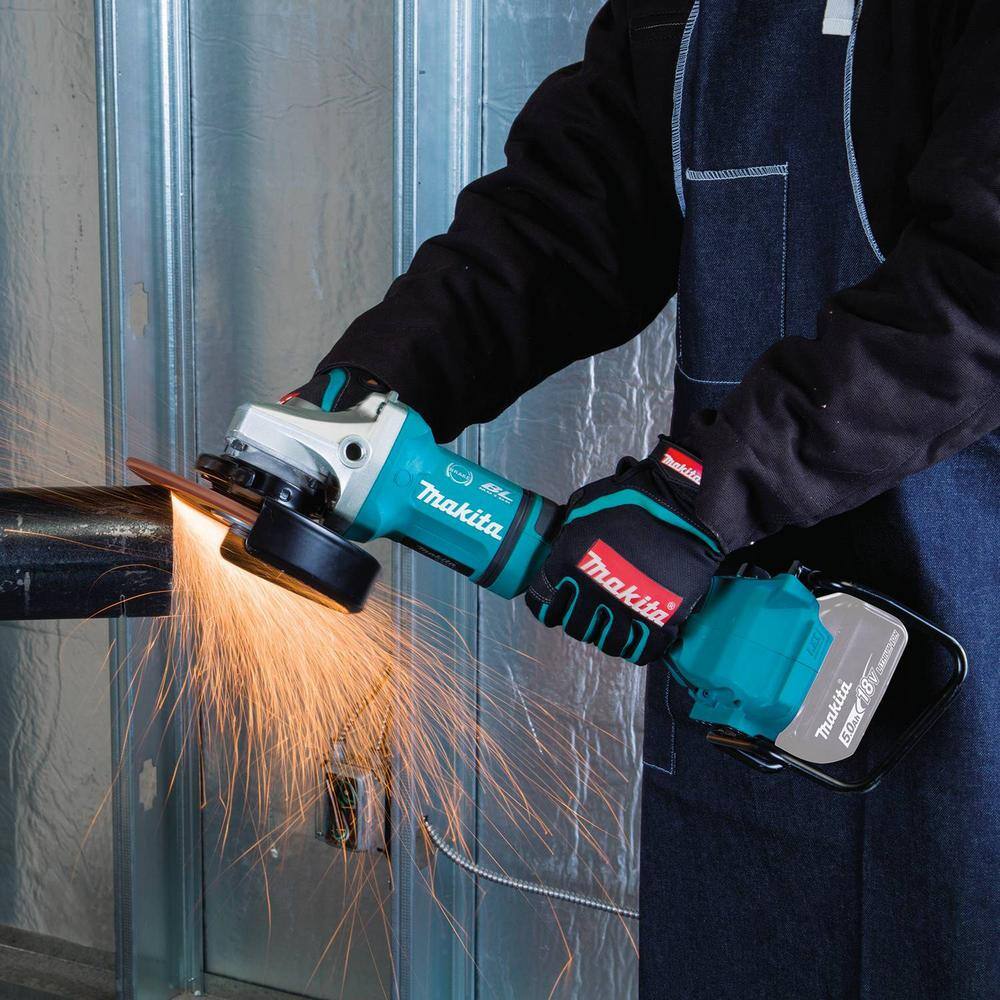 Makita 18V X2 LXT Lithium-Ion 36V Brushless Cordless 7 in. Paddle Switch Cut-OffAngle Grinder w Electric Brake Tool Only XAG12Z1