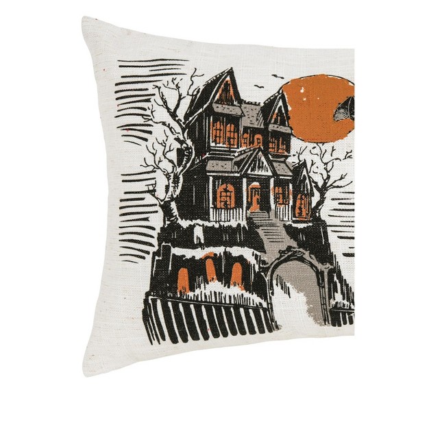 X 20 quot Haunted House Halloween Printed Throw Pillow