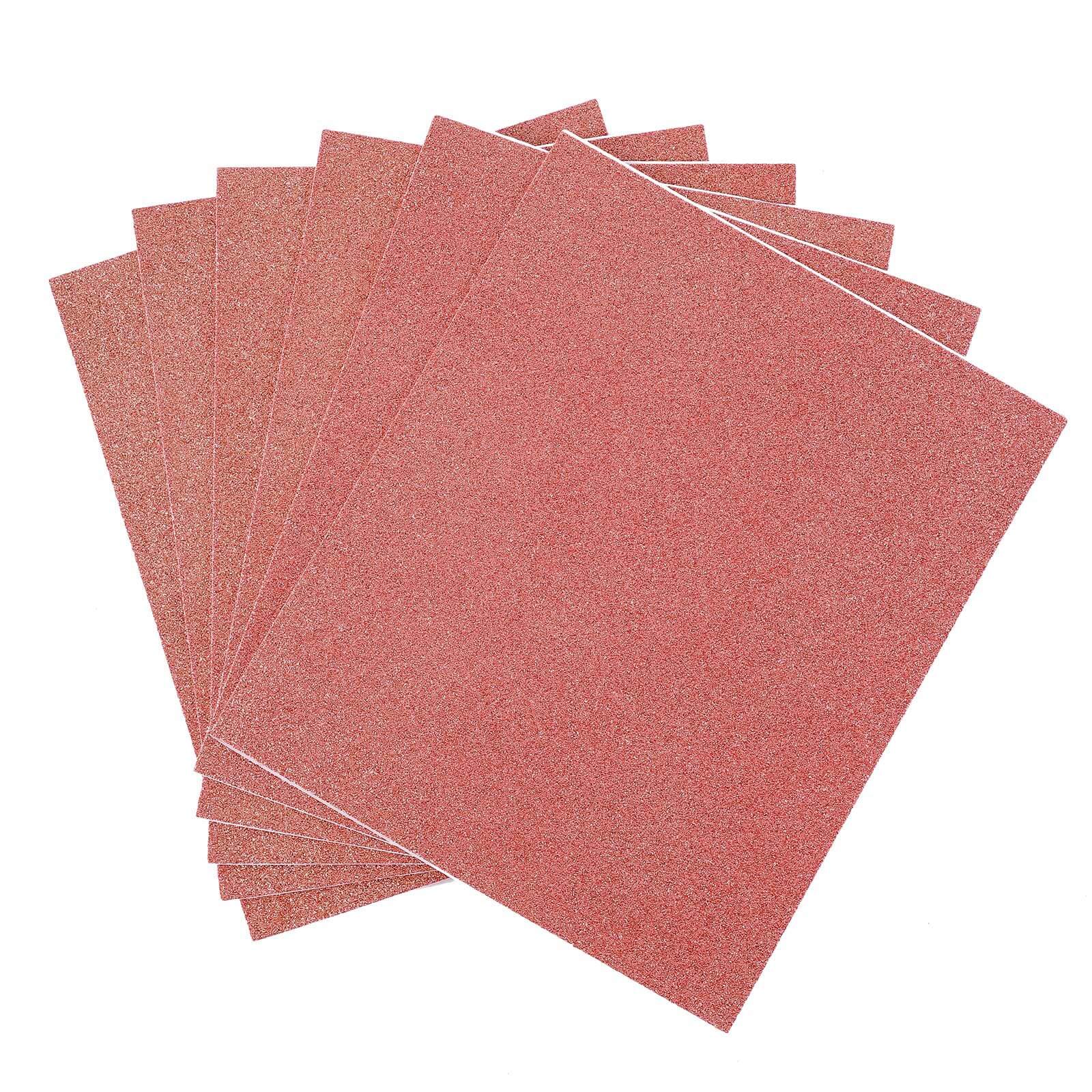 10 Pack Self-Adhesive Glitter DIY Craft Foam Sheets - Rose Gold 12