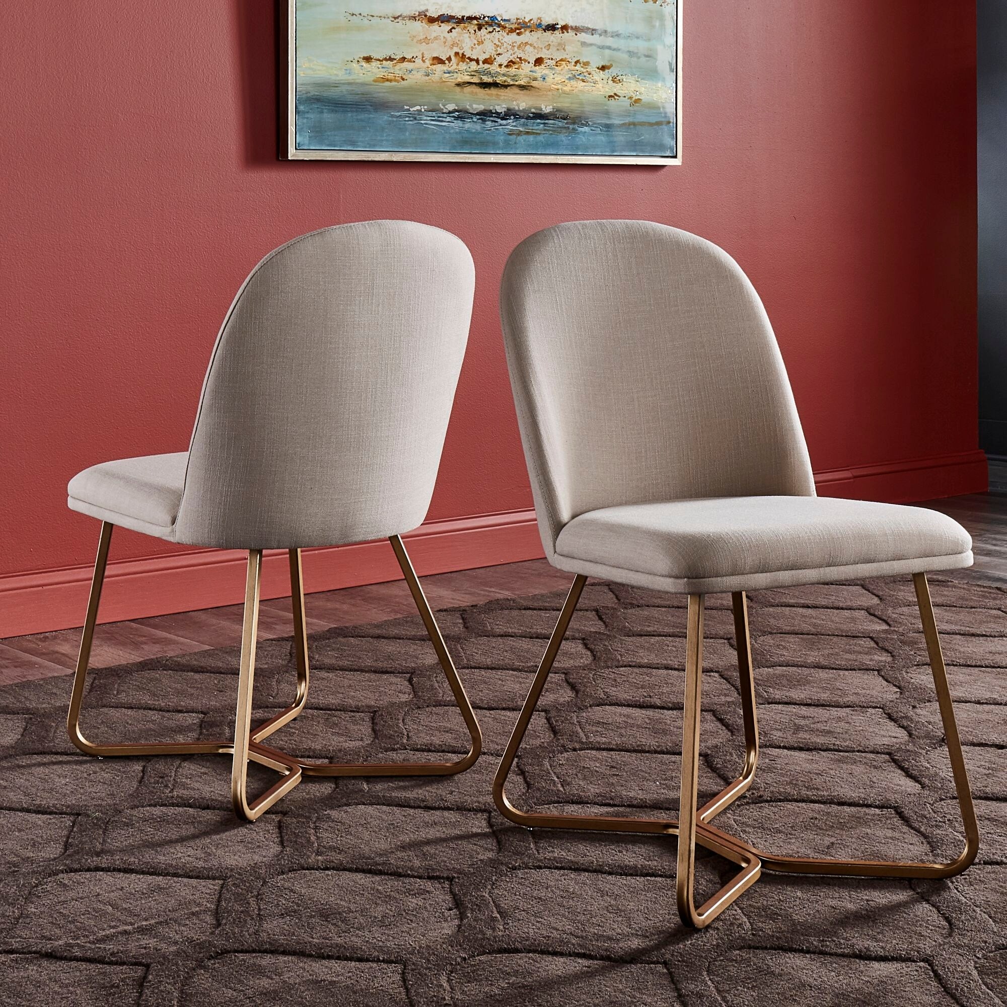 Cheyenne Gold Metal Dining Chair (Set of 2) by iNSPIRE Q Modern