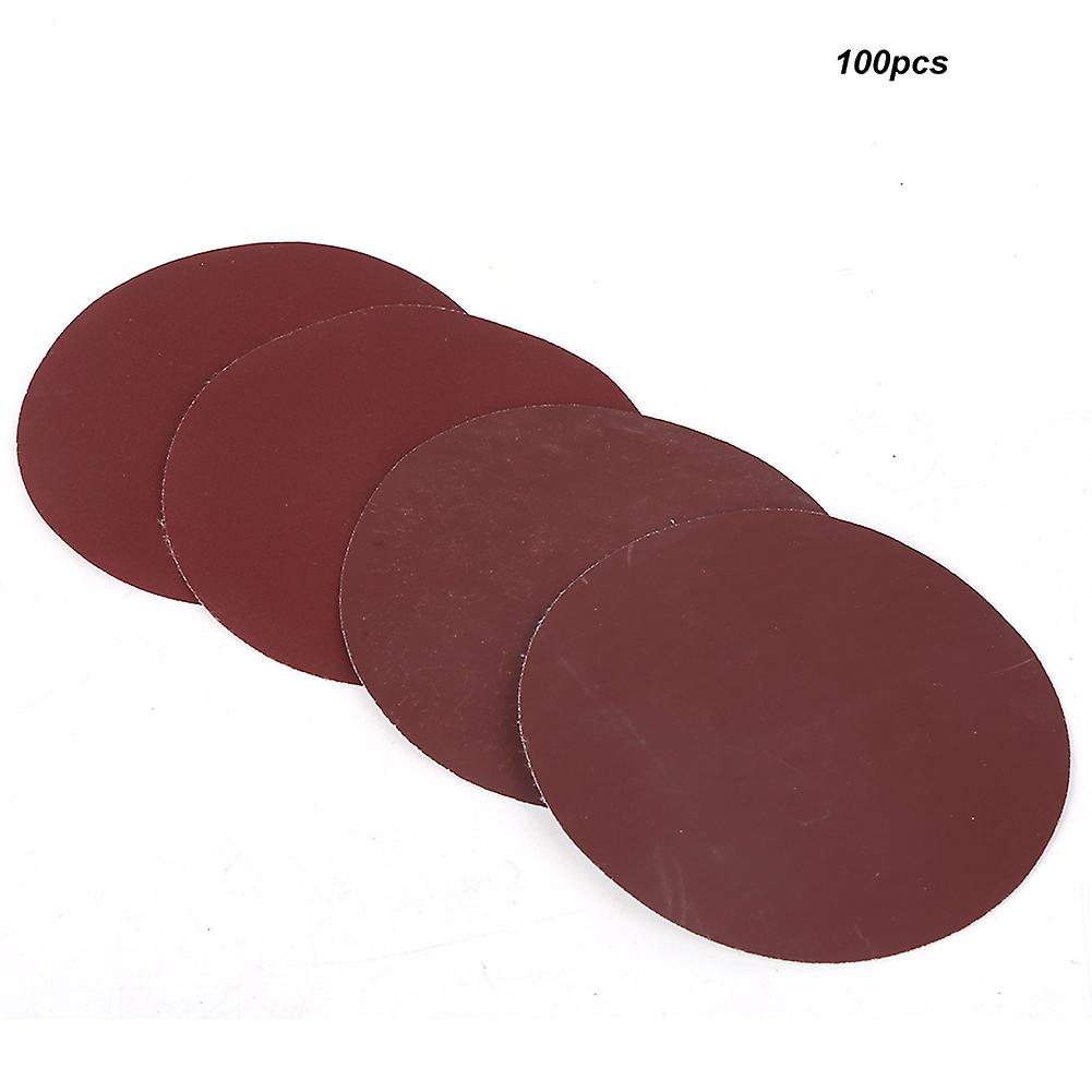 100pcs Disc Sandpaper 5in Back Velvet 125mm Round Abrasive Paper For Polishing Grinding80 Grits