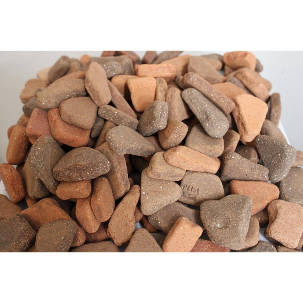 Rock Ranch 0.50 cu. Ft. 40 lbs. 12 in. to 1 in. Tumbled Clay Spanish Style Roof Tile for Landscaping and Gardening TRT-12-1-40
