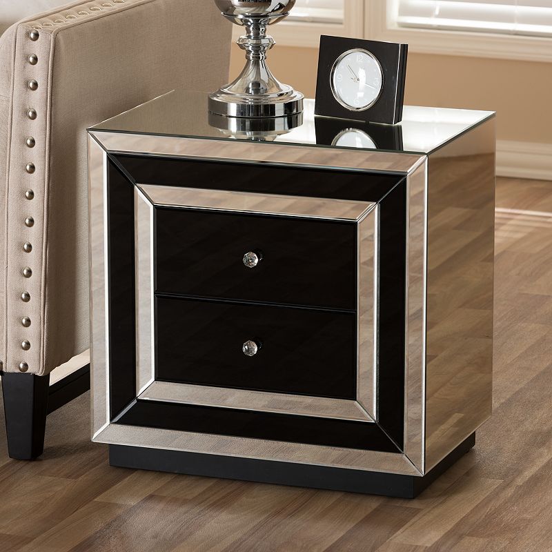 Baxton Studio Cecilia Mirrored Nightstand