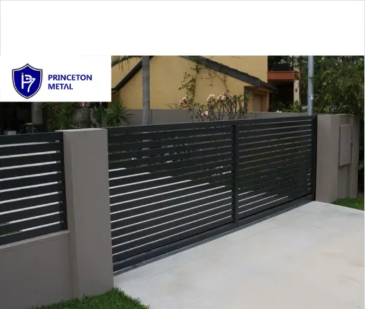 Factory supply Modern design horizontal powder coating matting black aluminum slat fence