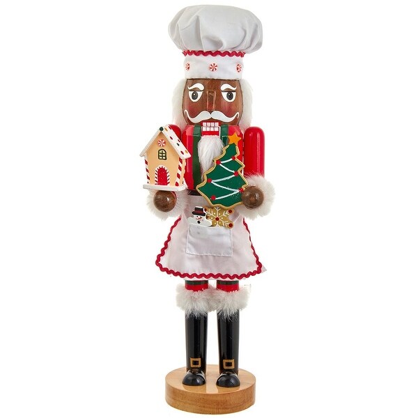 Kurt Adler 15Inch Wooden African American Chef Nutcracker