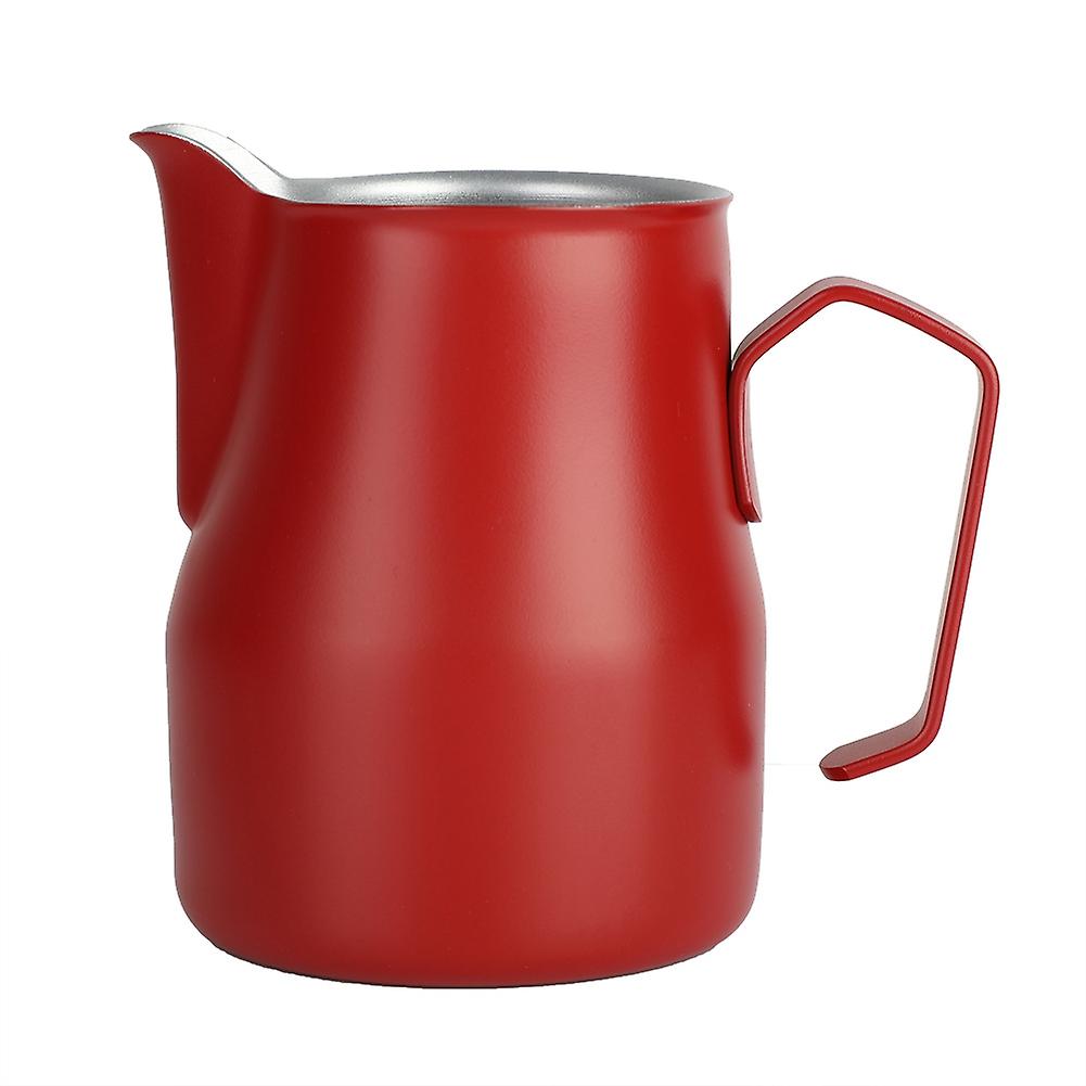 350ml Stainless Steel Milk Frothing Cup Coffee Pitcher Jug Latte Art for Coffee Shop (Red)