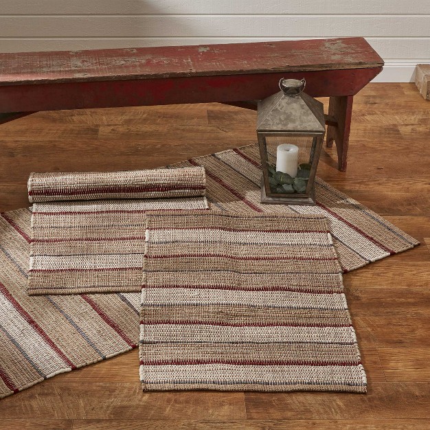 Park Designs Glenwood Antique Red Chindi Rag Rug Runner 2 Ft X 6 Ft