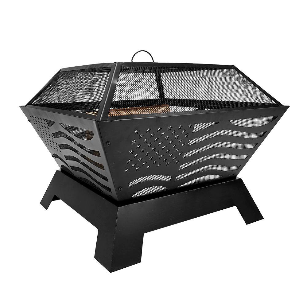 Endless Summer 28 in. D Steel Patriot American Flag Wood Burning Fire Pit WAD1024ES