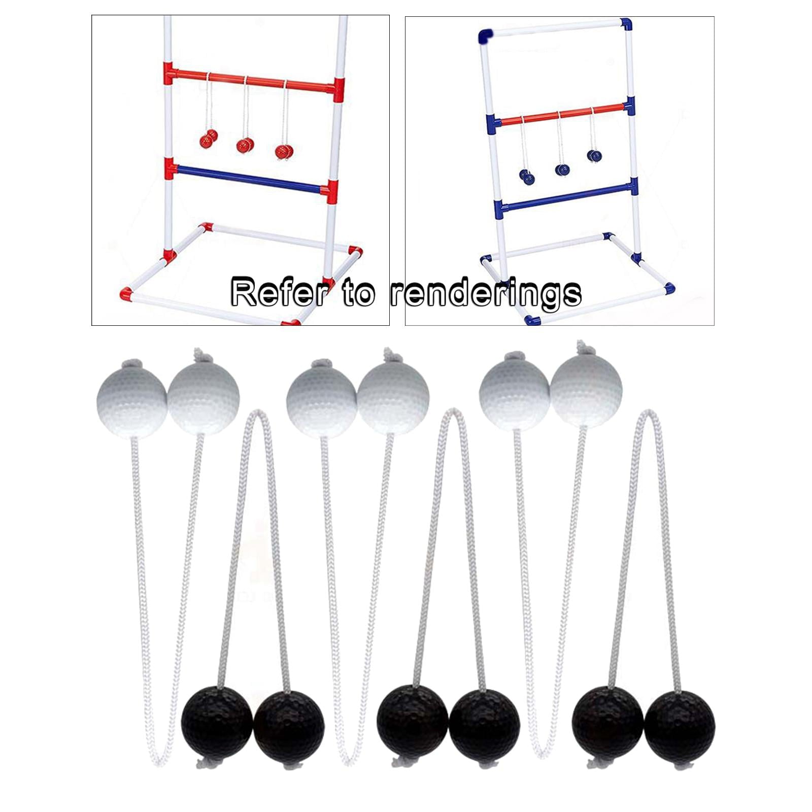 Ladder Balls， 6- Golf Throwing Ball Ladder Throwing Game Outdoor Lawn Yard Beach Game for Children， Adults， Families Black and White