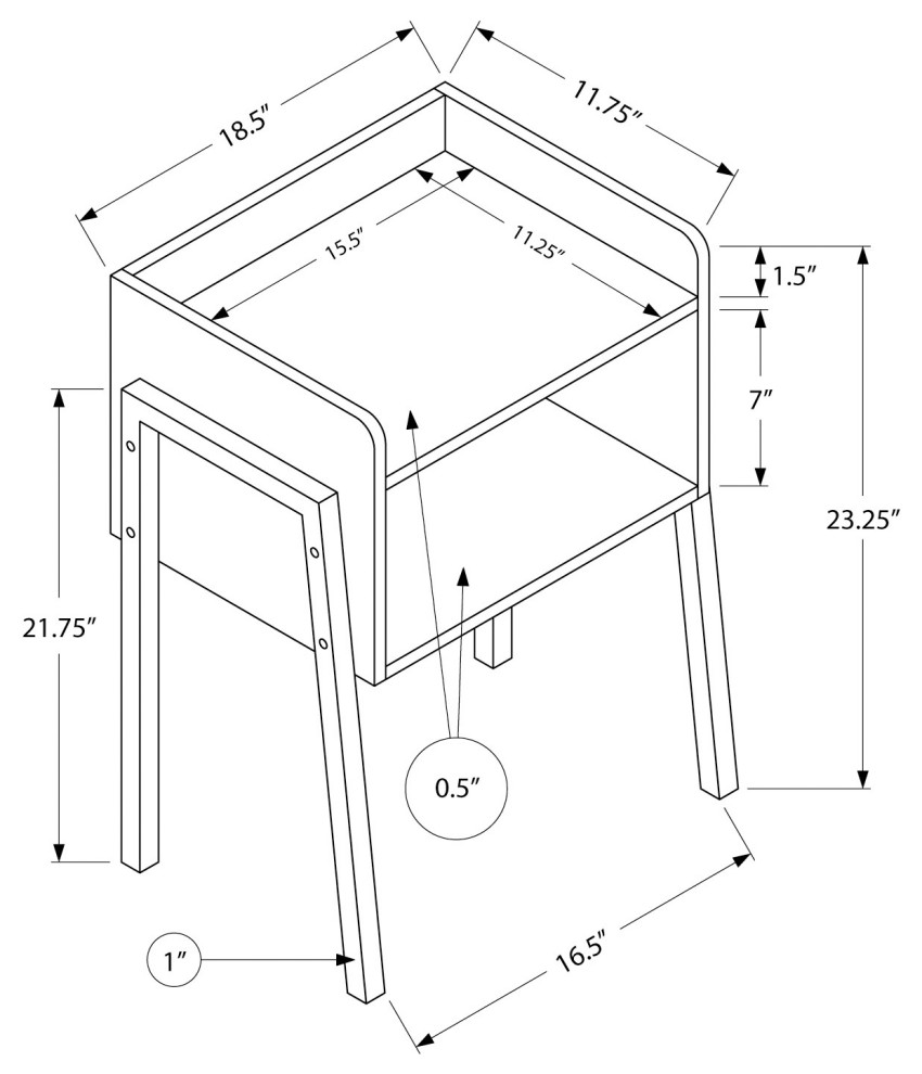 HomeRoots 23 quotRectangular Grey and Black Metal Accent Table   Transitional   Side Tables And End Tables   by UStradeENT LLC  Houzz